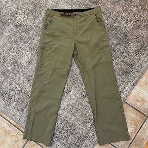 Prana Men's Olive Cargo Hiking Pants with Tech Stretch XL